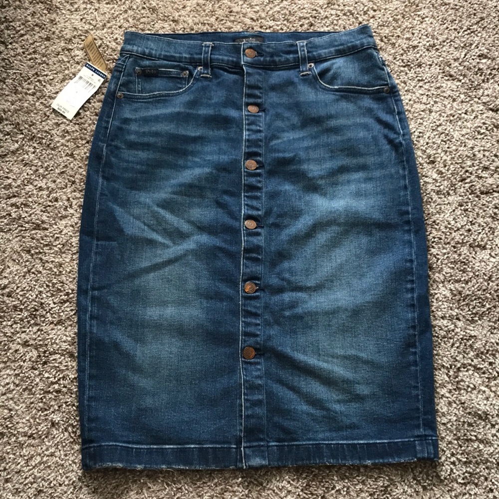 Polo Ralph Lauren Denim Skirt with Buttons